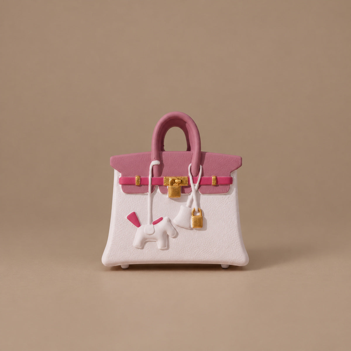 Mini sac diffuseur de parfum voiture rose & blanc